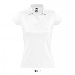 Polo femme coton jersey semi-peigné 170 g blanc
