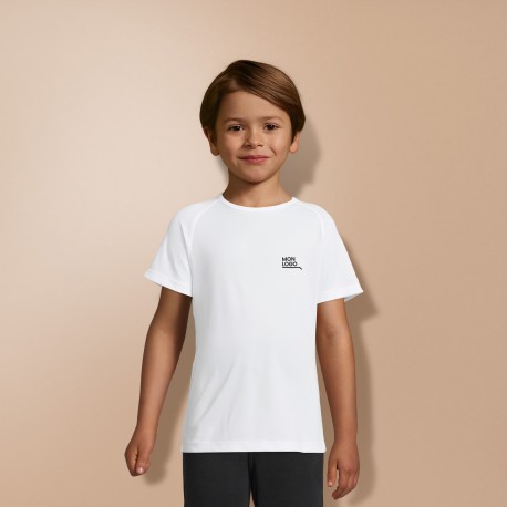Tee-shirt respirant enfant 140 g blanc