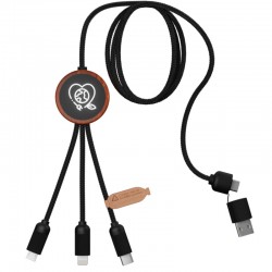 Câble SCX® en bambou et rPET avec logo lumineux